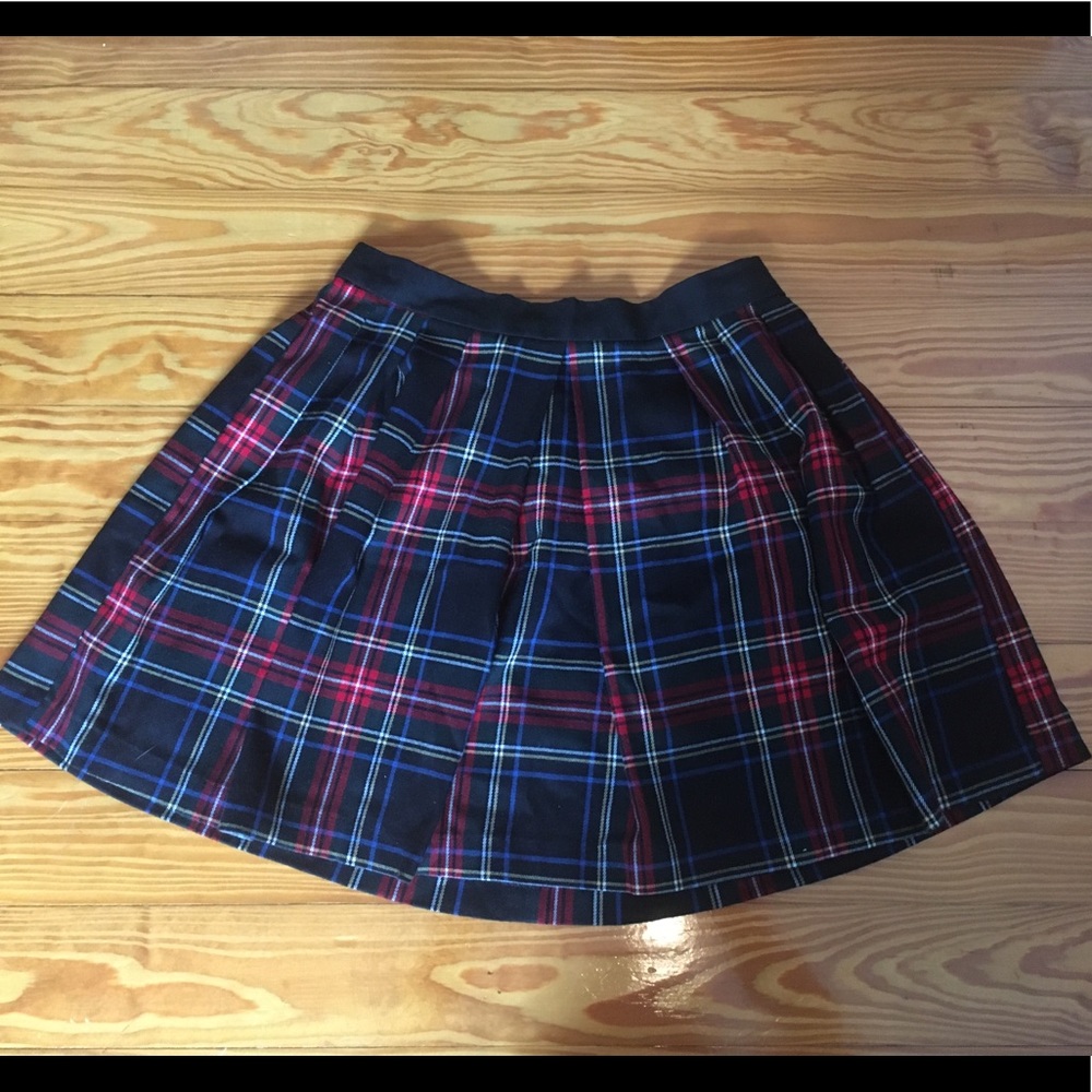 Plaid pleated miniskirt